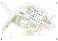 Plan der Ortskernsanerung mit den eingezeichneten Bauvorhaben.